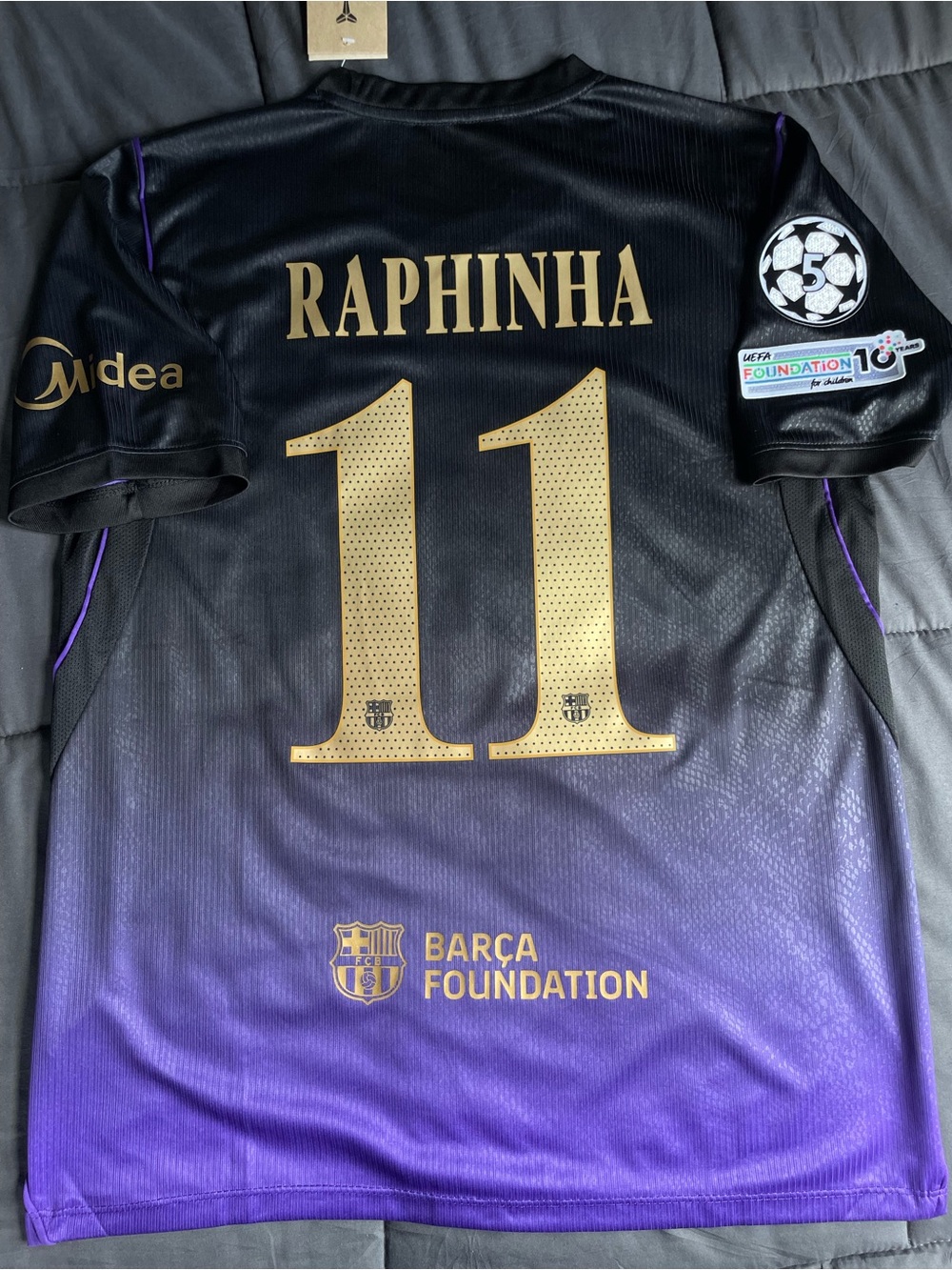 26/27 Fc Barcelona Raphinha Champions League  Away Jersey Size Large
